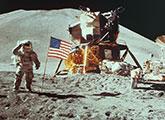 Apollo 11 astronauts on the moon