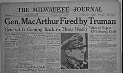 Newspaper Headline MacArthur fired by Truman