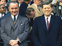 John F Kennedy and Lyndon B Johnson
