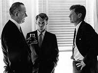 Lyndon B Johnson and John F Kennedy