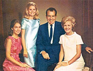President Nixon with his wife and family